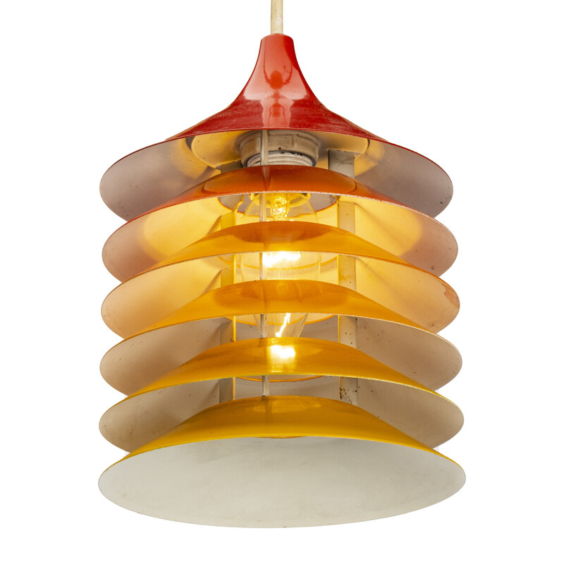 Vintage orange Duett pendant lamp by Bent Gantzel Boysen for Ikea