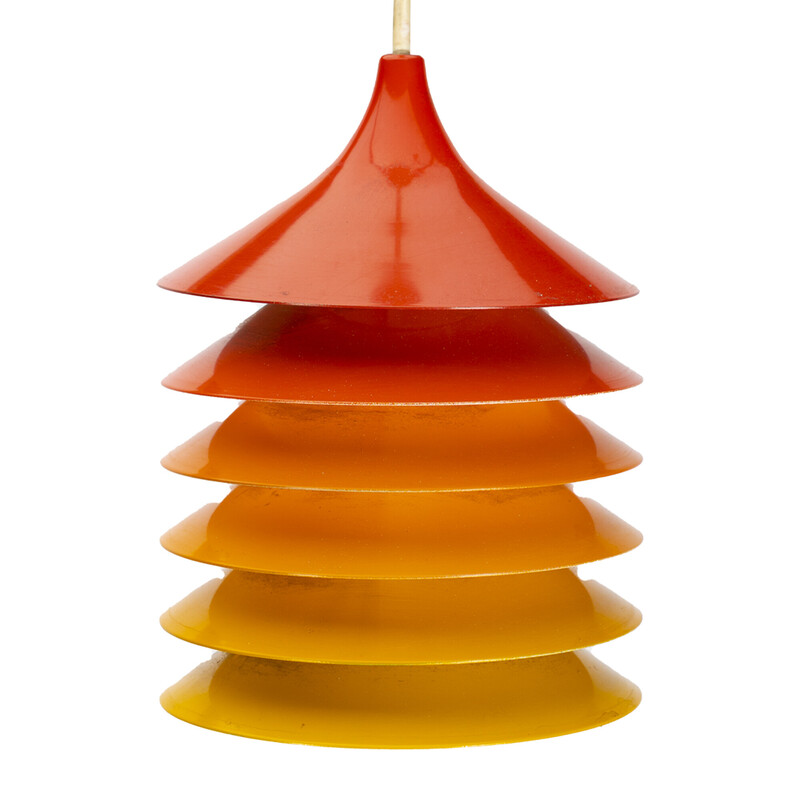 Vintage orange Duett pendant lamp by Bent Gantzel Boysen for Ikea