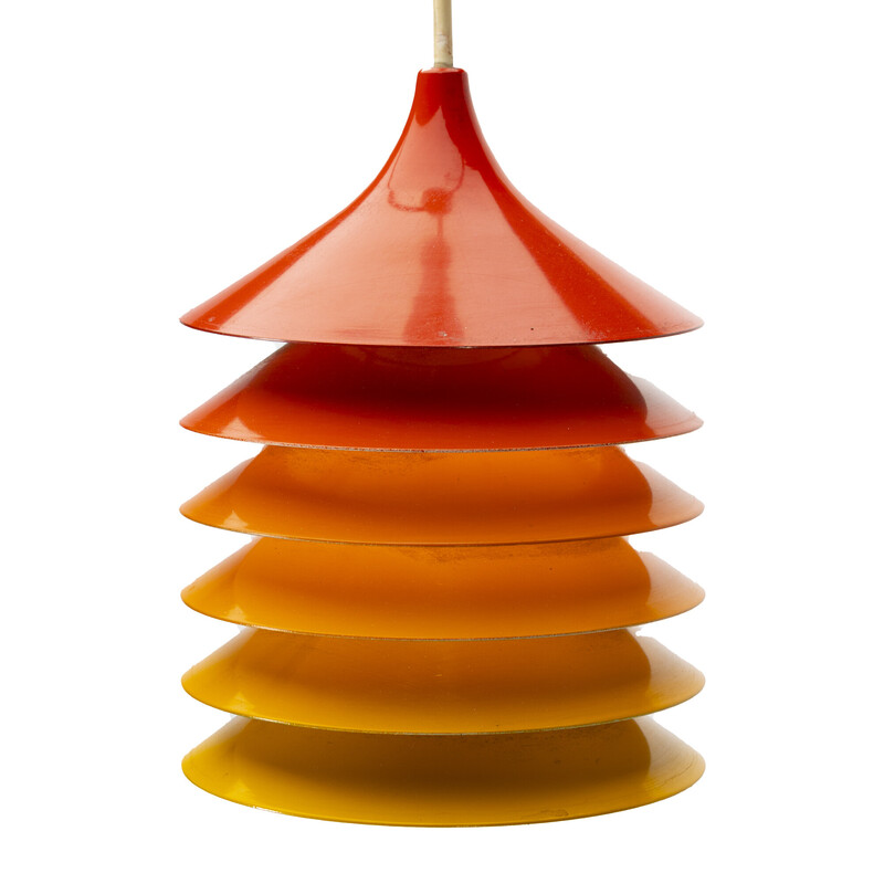 Orangefarbene Vintage-Hängeleuchte Duett von Bent Gantzel Boysen für Ikea