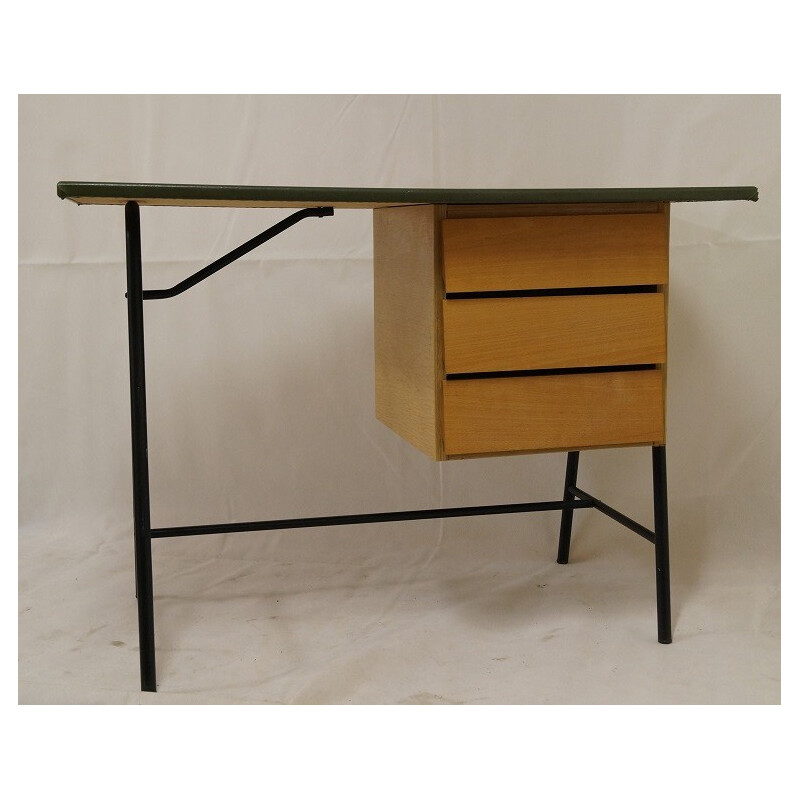 Mid century modern desk with compass feet - 1950s