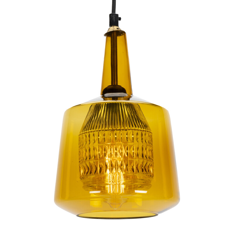 Vintage green glass pendant lamp by Carl Fagerlund for Orrefors