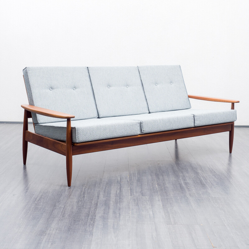 Mid century teak sofa with cushions, 1960s