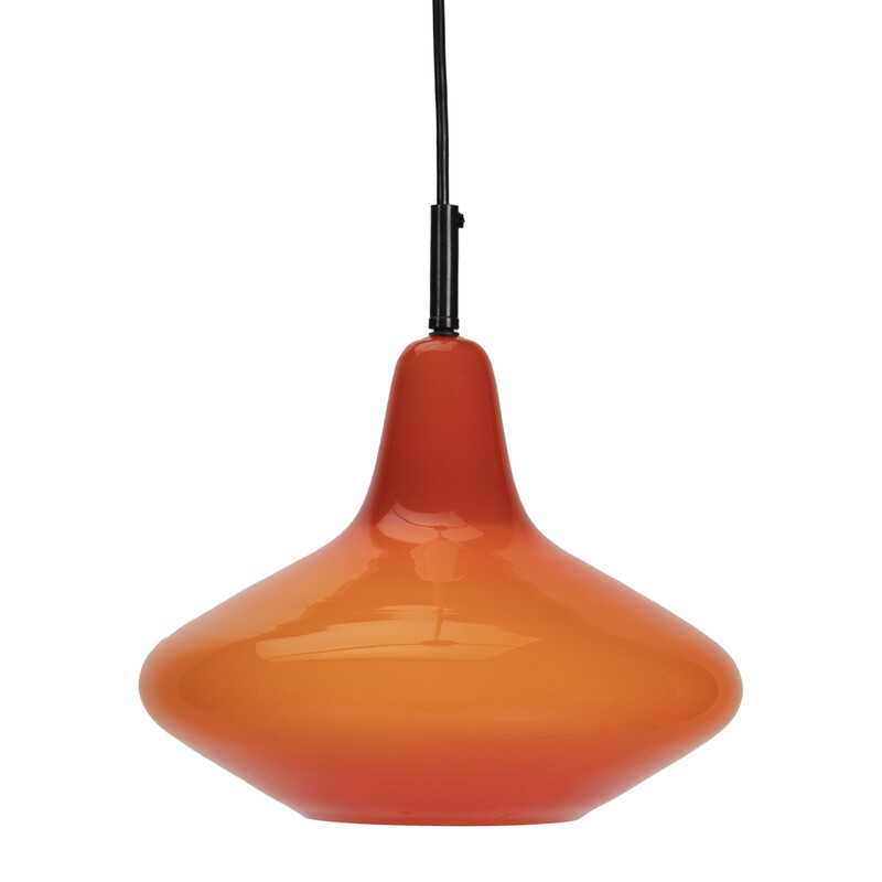 Vintage red pendant lamp by Peil and Putzler