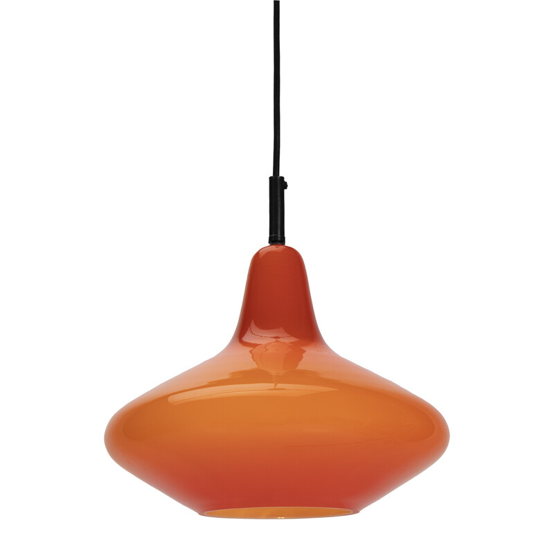 Vintage red pendant lamp by Peil and Putzler