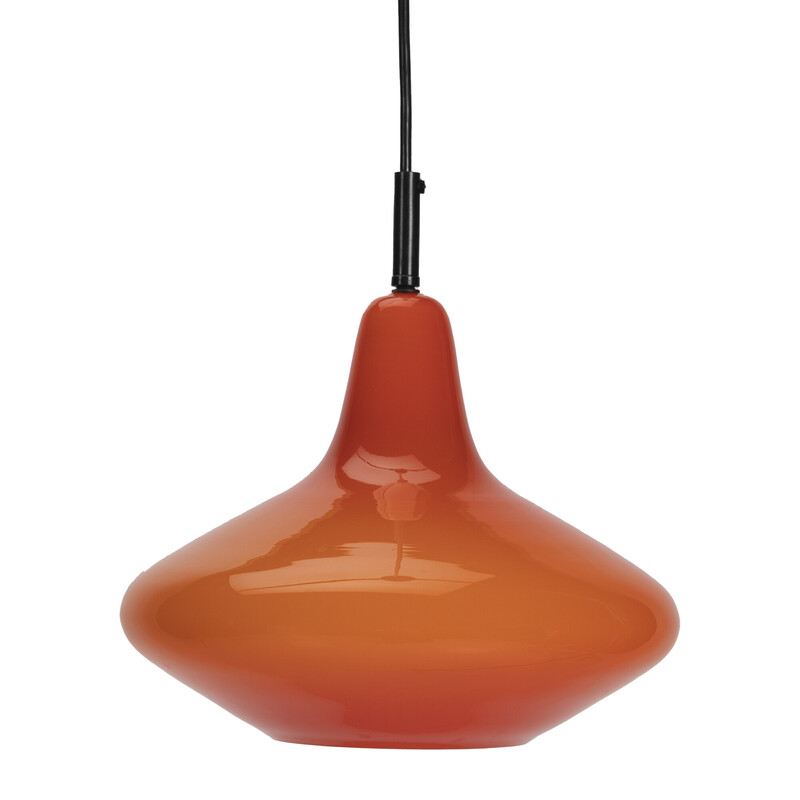 Vintage red pendant lamp by Peil and Putzler