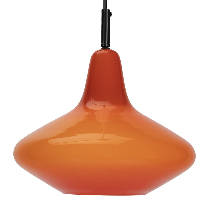 Vintage red pendant lamp by Peil and Putzler