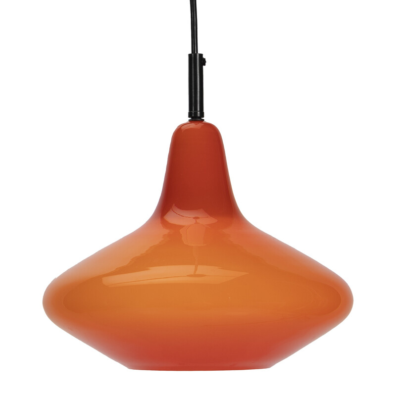 Vintage red pendant lamp by Peil and Putzler