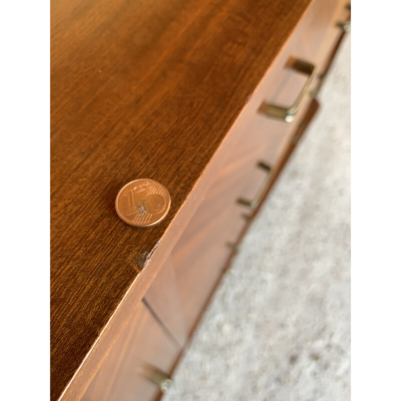 Credenza vintage in rovere massiccio con 4 cassetti, 1960