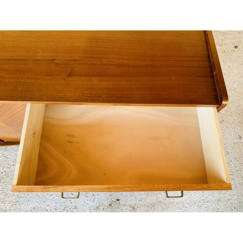 Vintage solid oakwood sideboard with 4 drawers, 1960