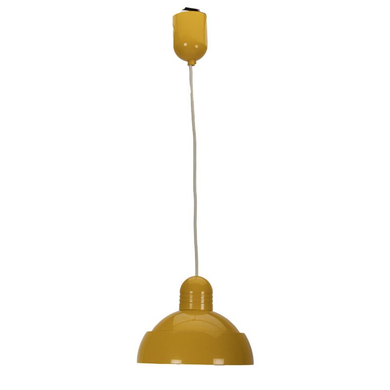 Vintage yellow plastik Osram pendant lamp, 1970s