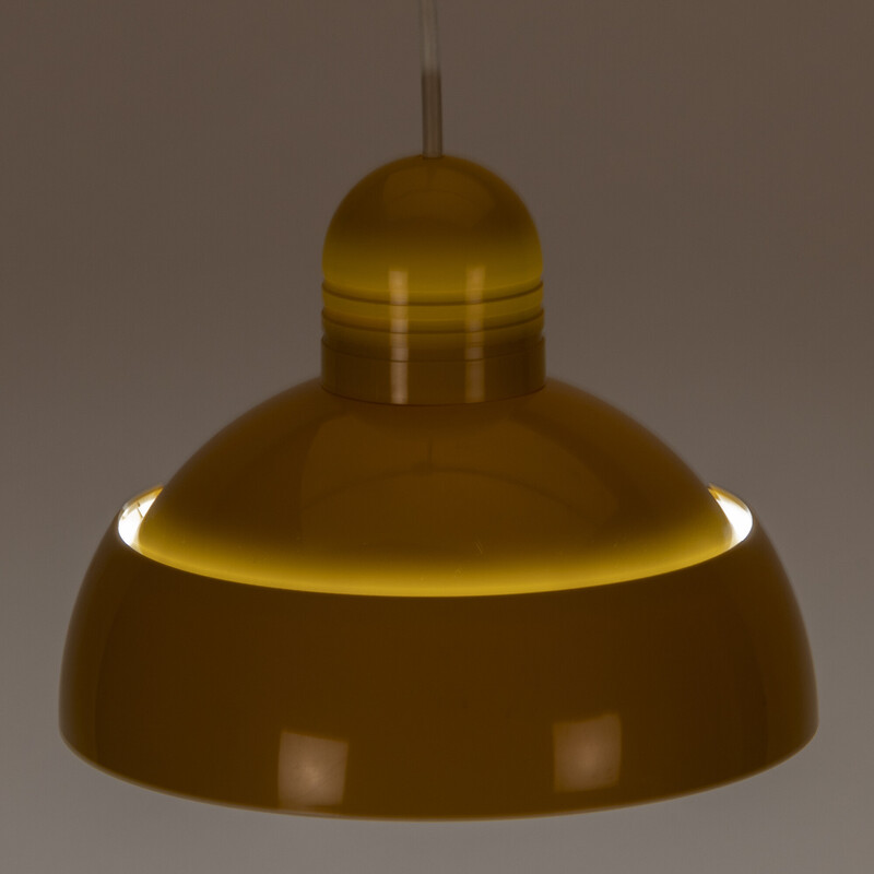 Vintage yellow plastik Osram pendant lamp, 1970s