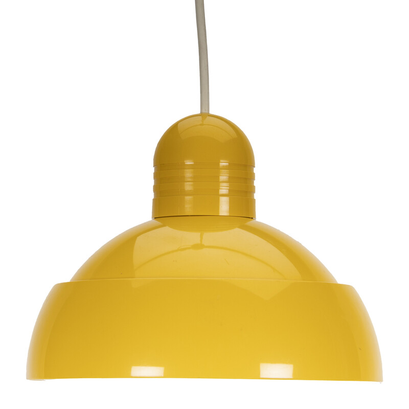 Vintage yellow plastik Osram pendant lamp, 1970s