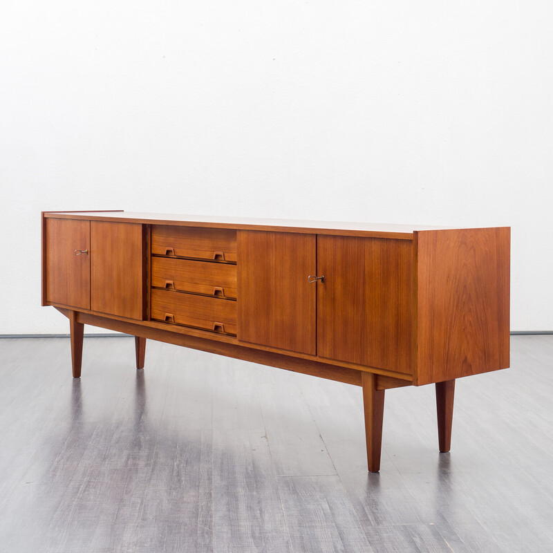 Vintage teak sideboard with three drawers and two doors, 1960s