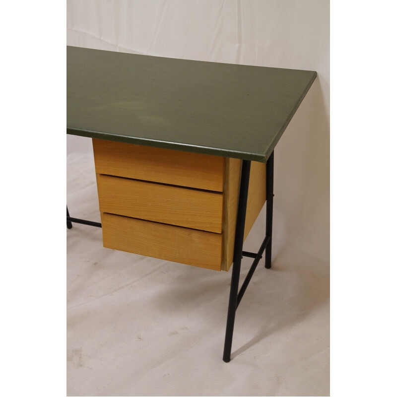 Mid century modern desk with compass feet - 1950s