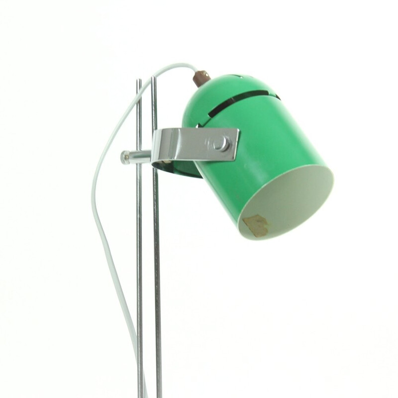 Combi Lux chromed and green metal table lamp, Stanislav JINDRA - 1970s 