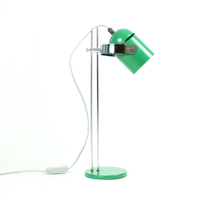 Combi Lux chromed and green metal table lamp, Stanislav JINDRA - 1970s 