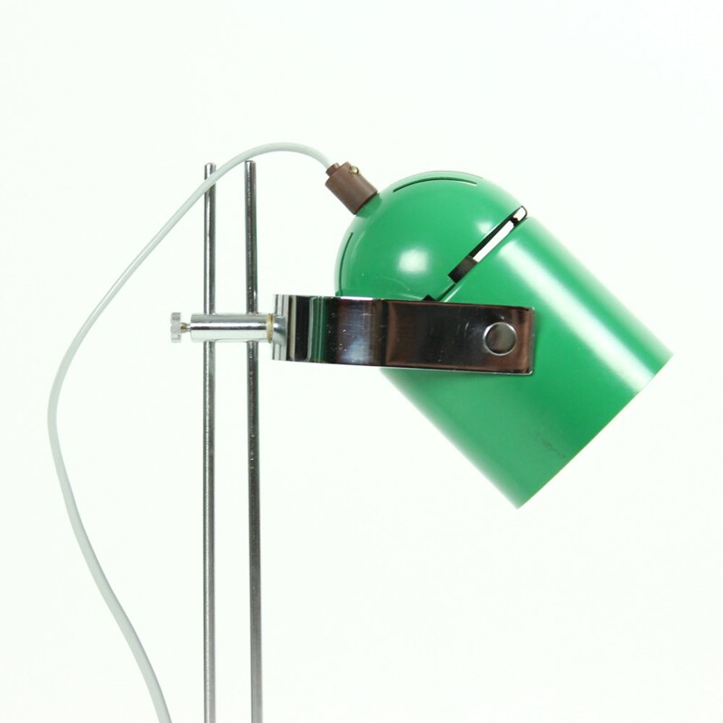 Combi Lux chromed and green metal table lamp, Stanislav JINDRA - 1970s 