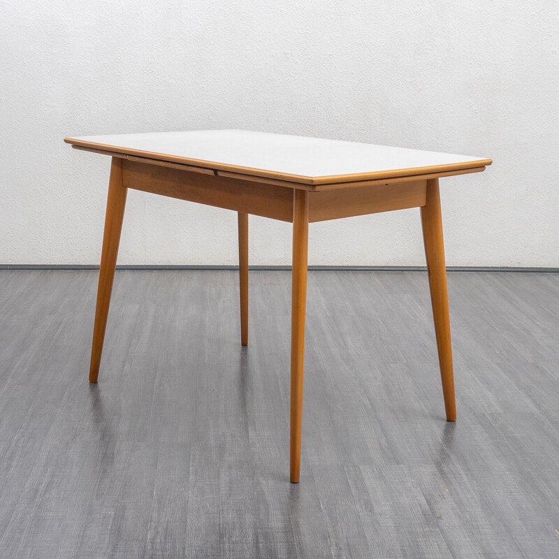 Vintage beechwood table with extensions, 1950s