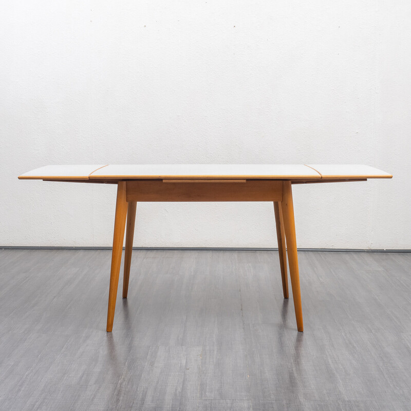 Vintage beechwood table with extensions, 1950s