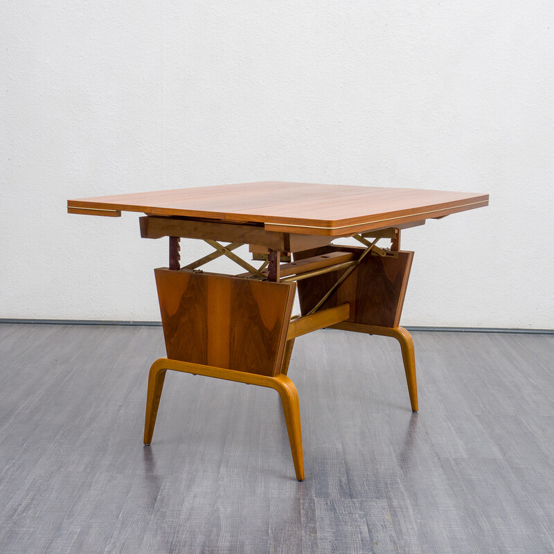 Mesa de café em madeira de faia ajustável Vintage, década de 1950