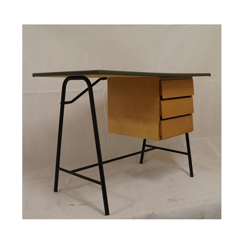 Mid century modern desk with compass feet - 1950s