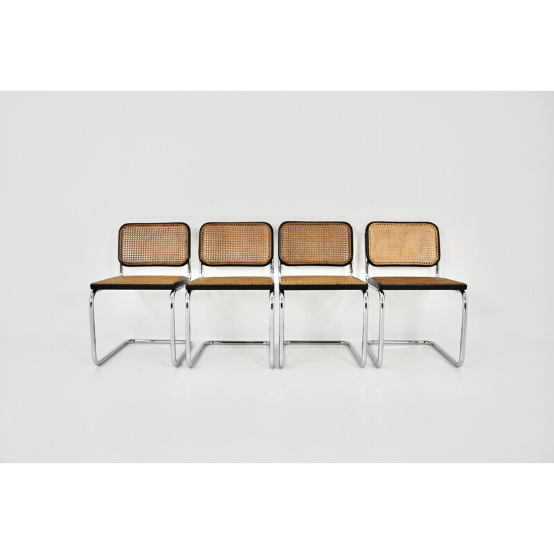 Set of 4 vintage Gavina chairs by Marcel Breuer, 1980s