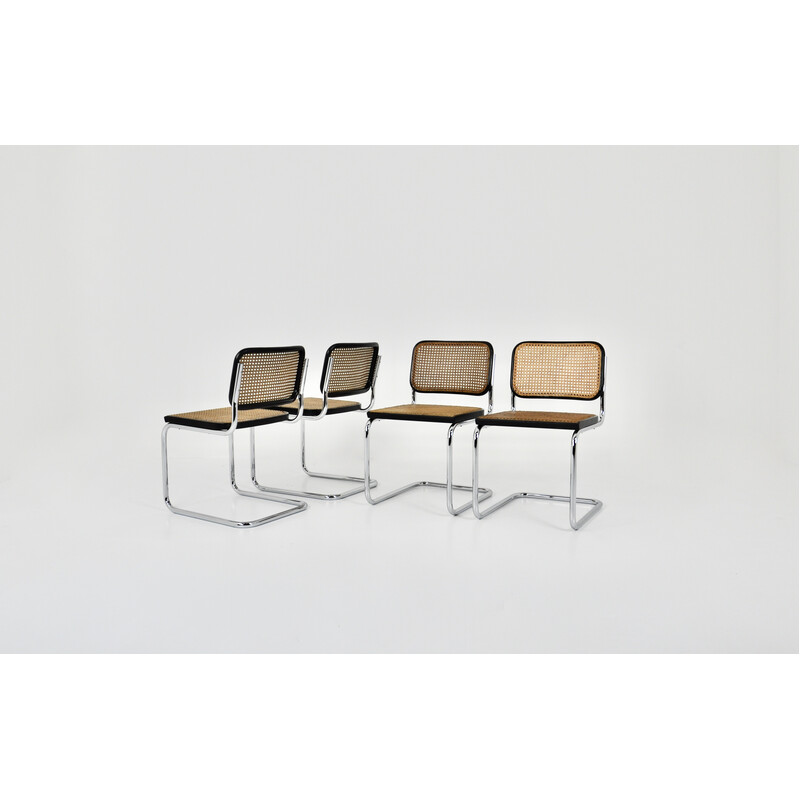 Set of 4 vintage Gavina chairs by Marcel Breuer, 1980s
