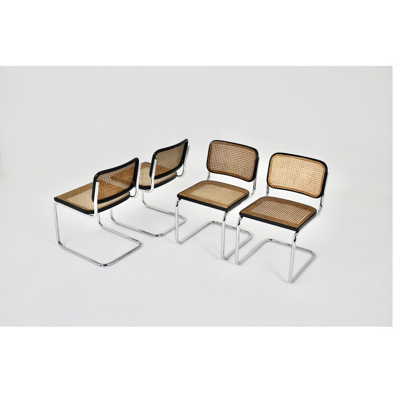 Set of 4 vintage Gavina chairs by Marcel Breuer, 1980s