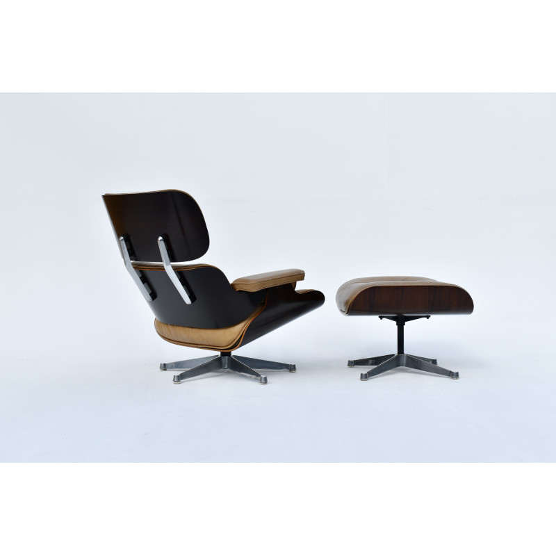 Vintage armchair and ottoman by Eames for Icf, Italy 1970s