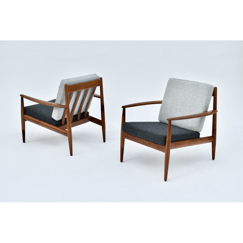 Paar Deense mid century teakhouten fauteuils van Gret Jalk voor France and Son, jaren 1950