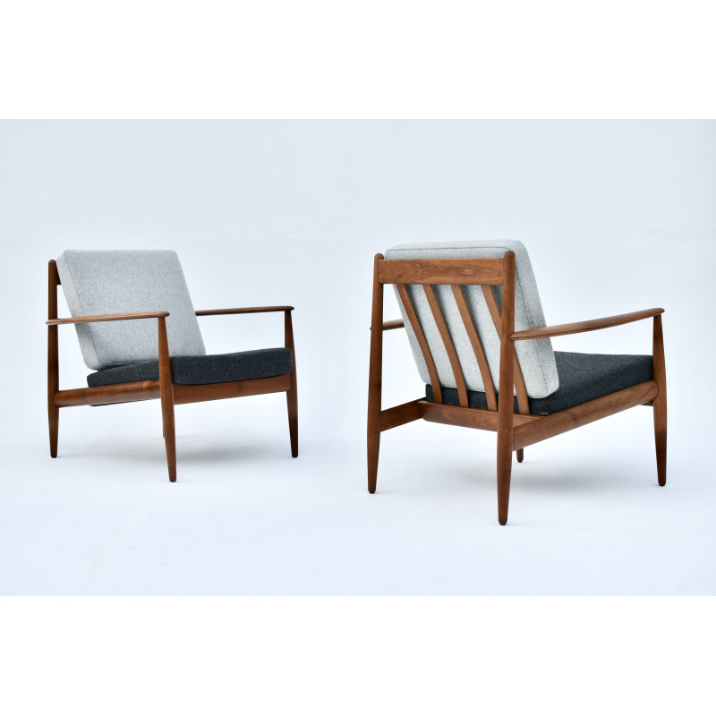 Pair of Danish mid century teak armchairs by Gret Jalk for France and Son, 1950s