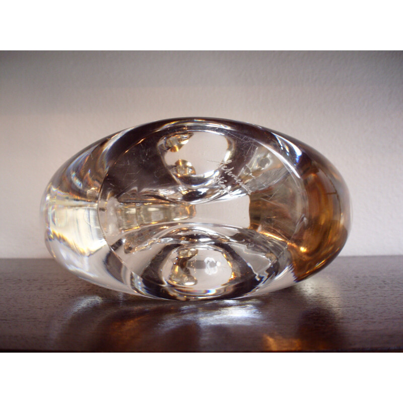 Scheider cristal and brass candle holder - 1960s