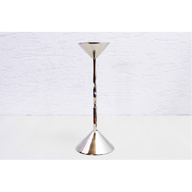 Candelabro de metal cromado Vintage, 1980