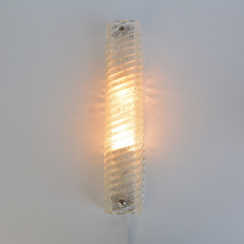 Vintage wall lamp made of ice glass by J. T. Kalmar, Austria 1960s