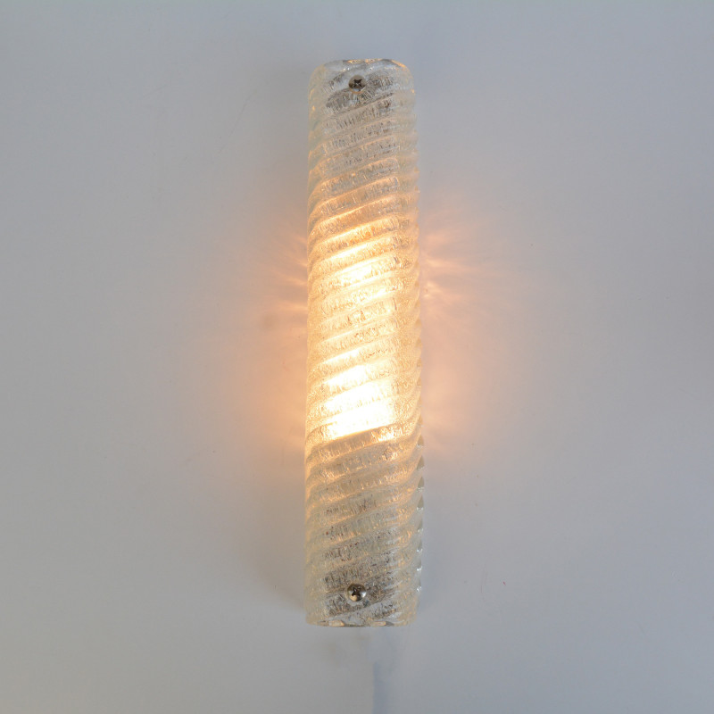 Vintage wandlamp van ijsglas door J. T. Kalmar, Oostenrijk 1960