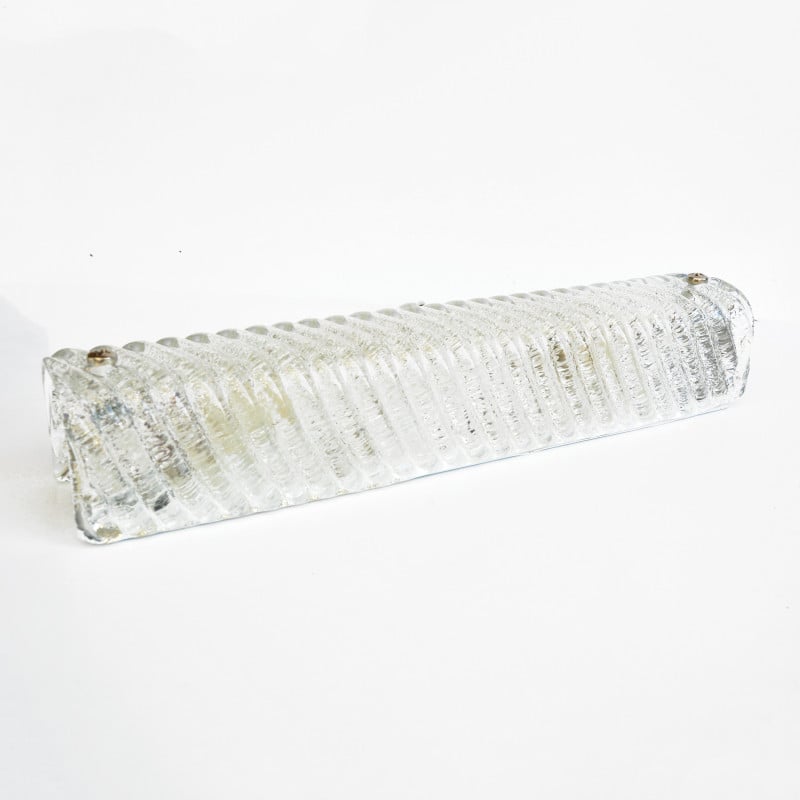 Vintage wall lamp made of ice glass by J. T. Kalmar, Austria 1960s
