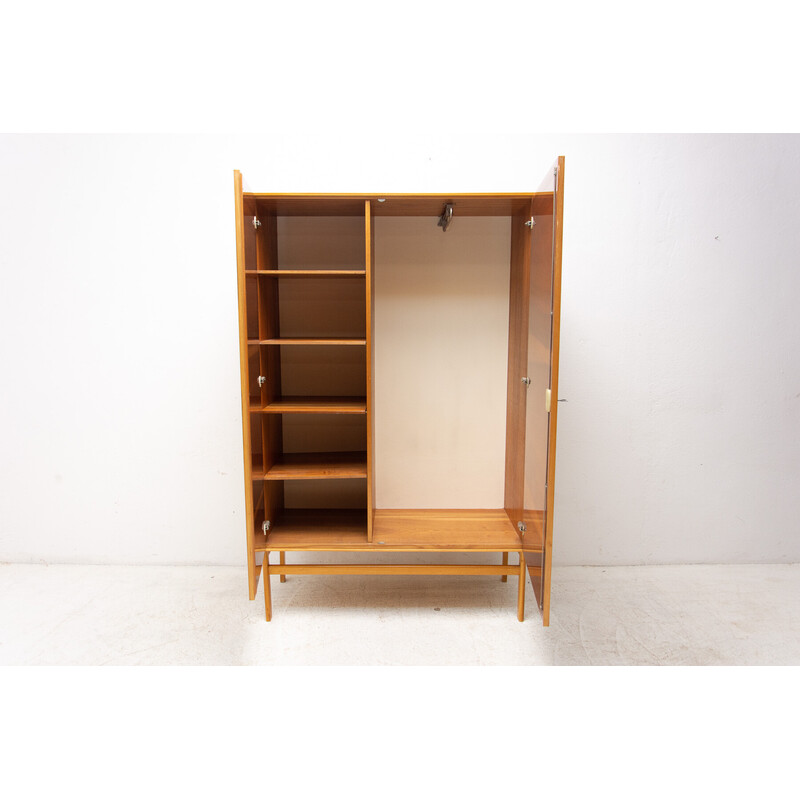 Vintage elm wood and plywood cabinet by Jitona, Czechoslovakia 1970s