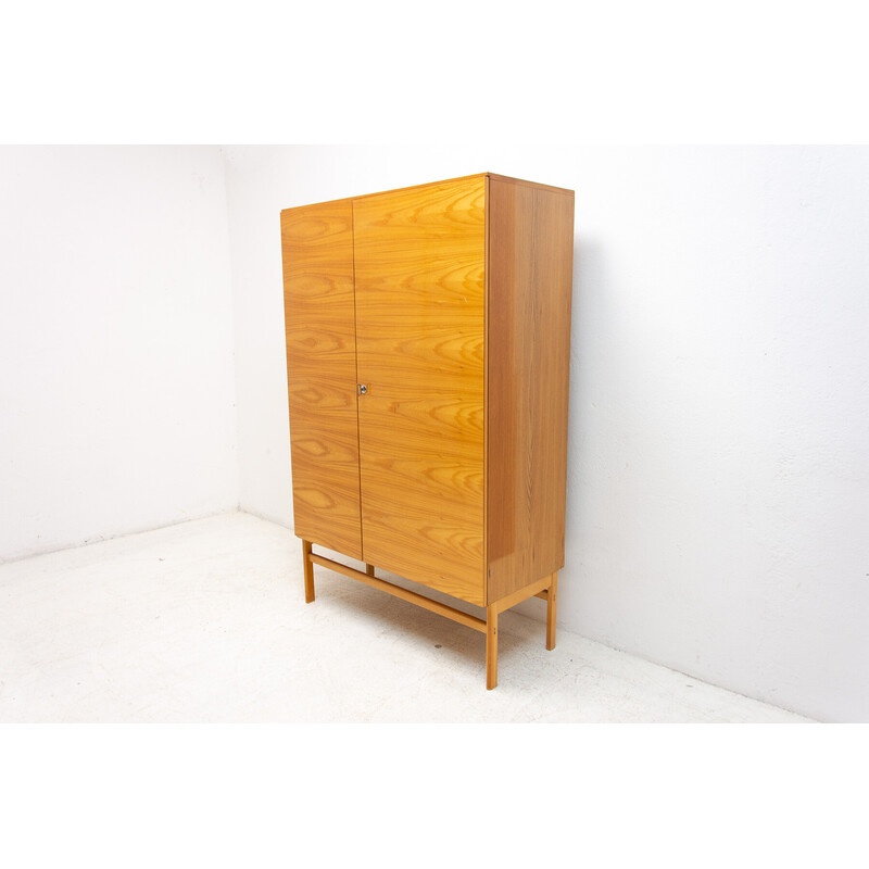 Vintage elm wood and plywood cabinet by Jitona, Czechoslovakia 1970s