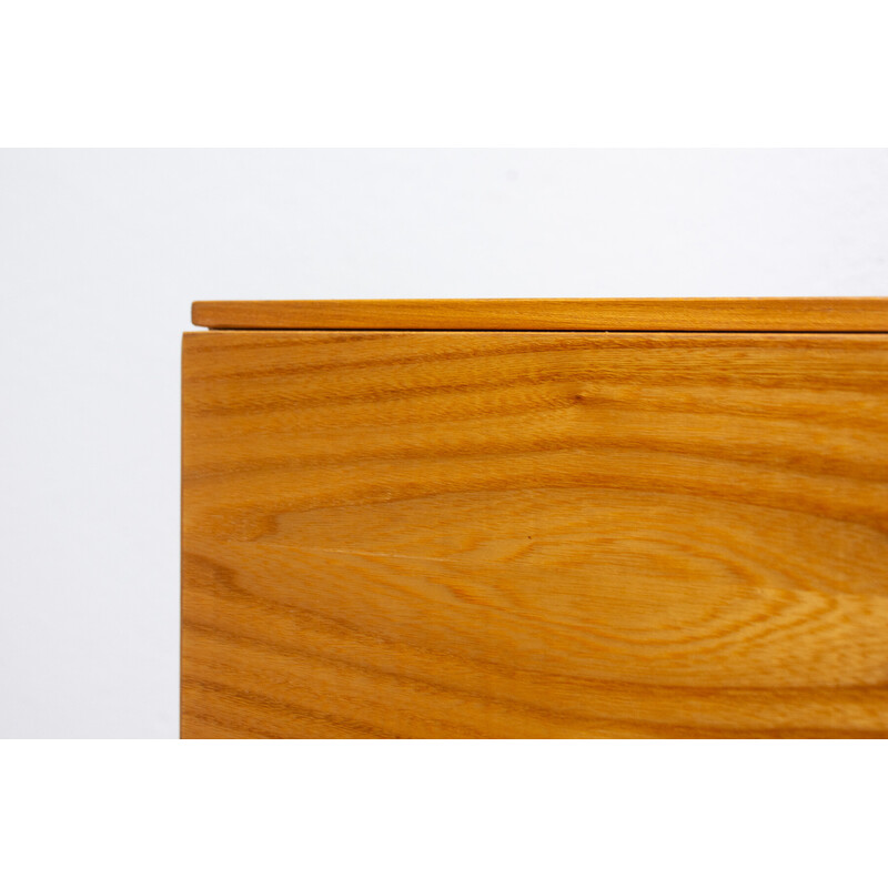 Vintage elm wood and plywood cabinet by Jitona, Czechoslovakia 1970s