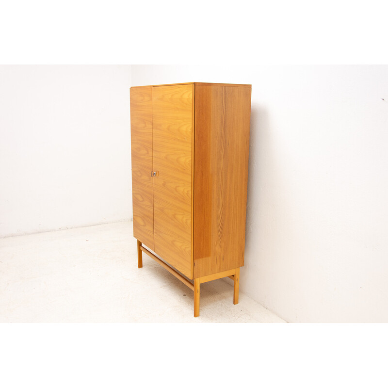 Vintage elm wood and plywood cabinet by Jitona, Czechoslovakia 1970s