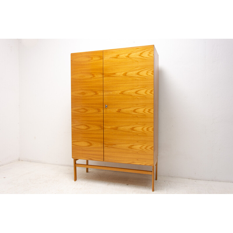 Vintage elm wood and plywood cabinet by Jitona, Czechoslovakia 1970s