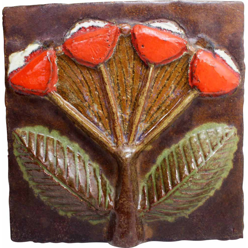 Placa de cerámica vintage, 1950-1960