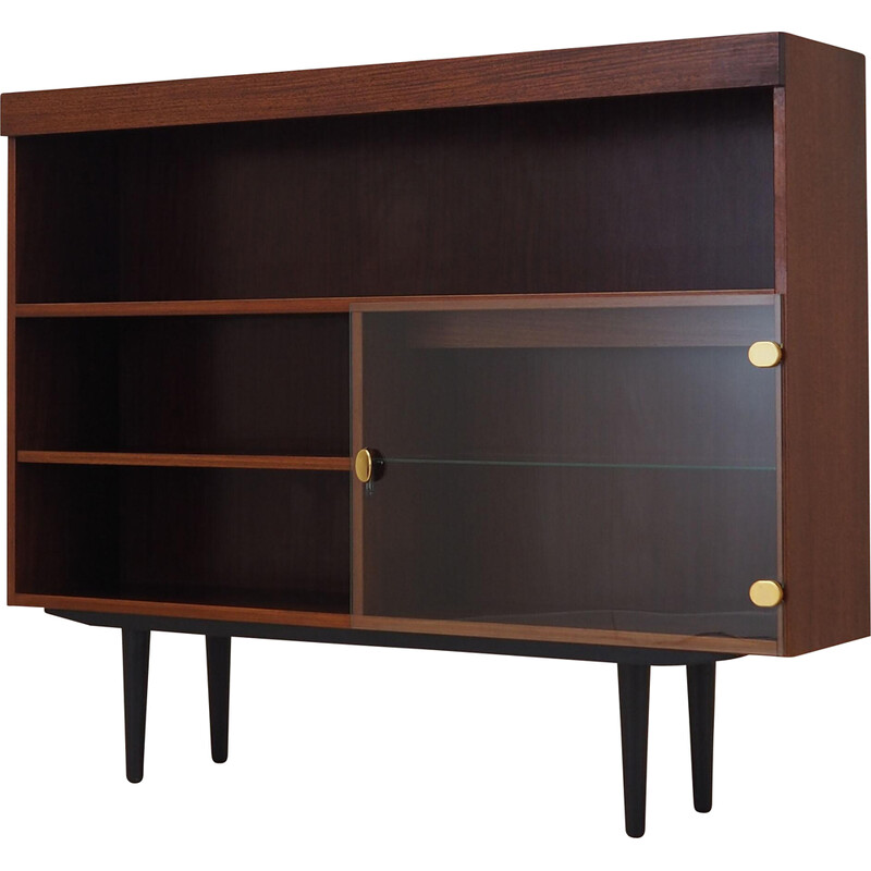 Vintage mahogany bookcase with 2 openings, Sweden 1970