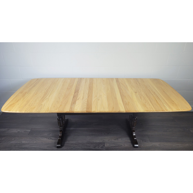 Vintage elmwood dining table by Ercol, 1990s