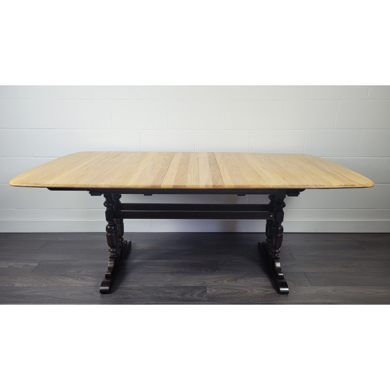 Vintage elmwood dining table by Ercol, 1990s