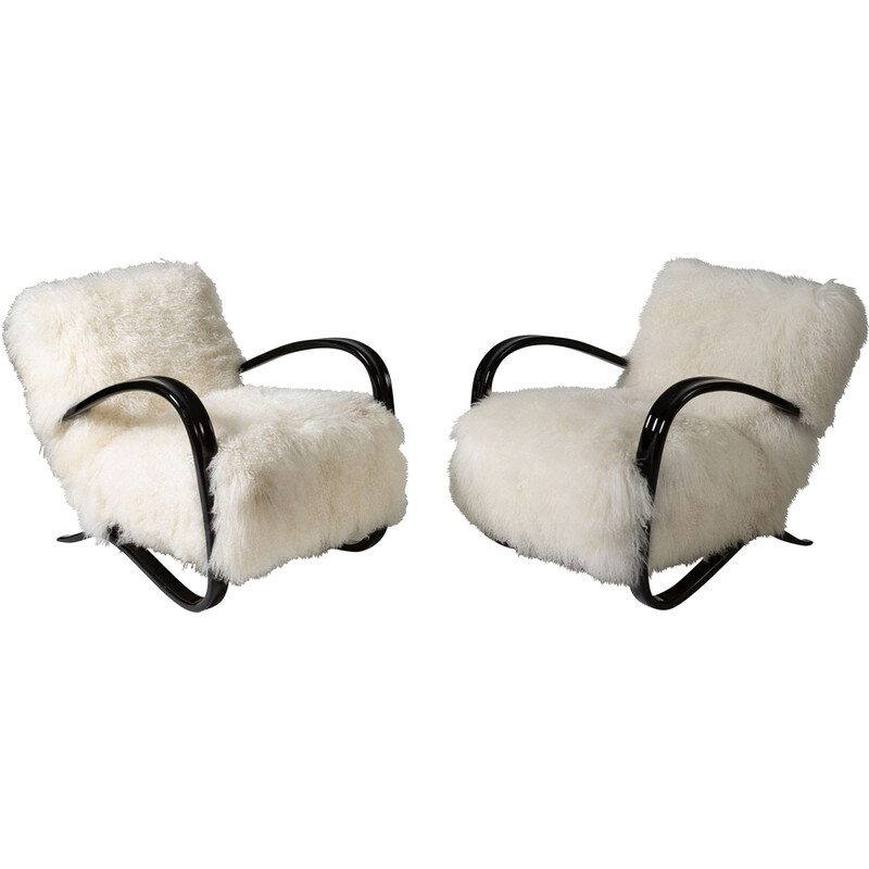Pair of vintage armchairs h269 by Jindrich Halabala for Up Zavody Brno, 1930