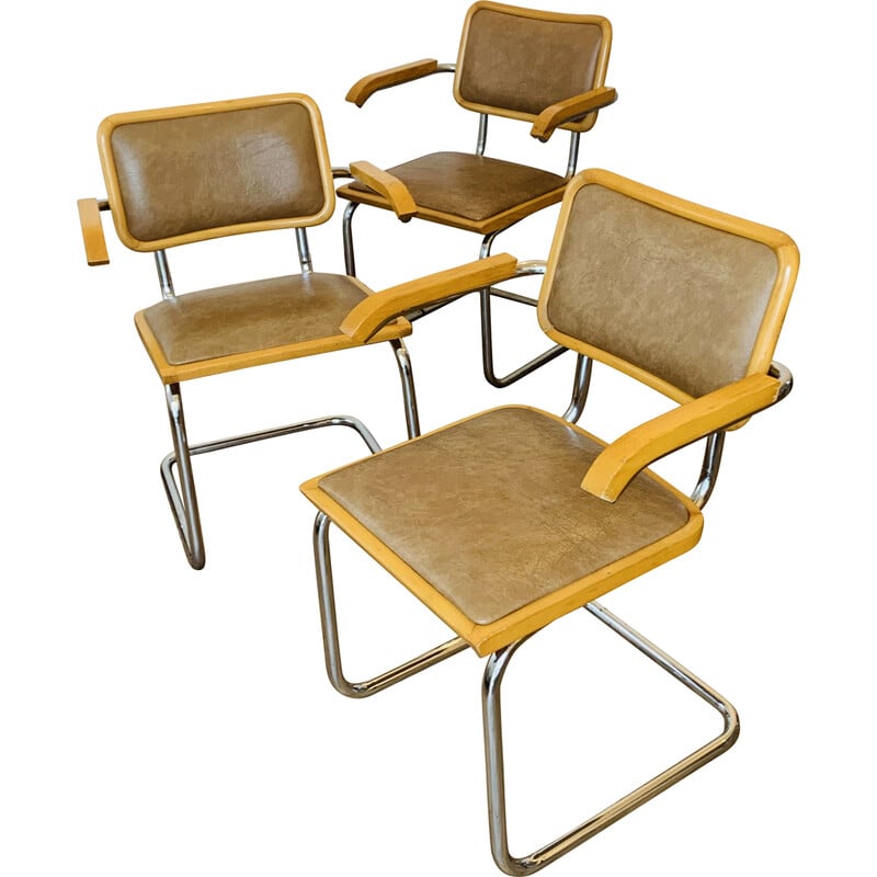 Pair of vintage B64 chairs by Marcel Breuer, 1980