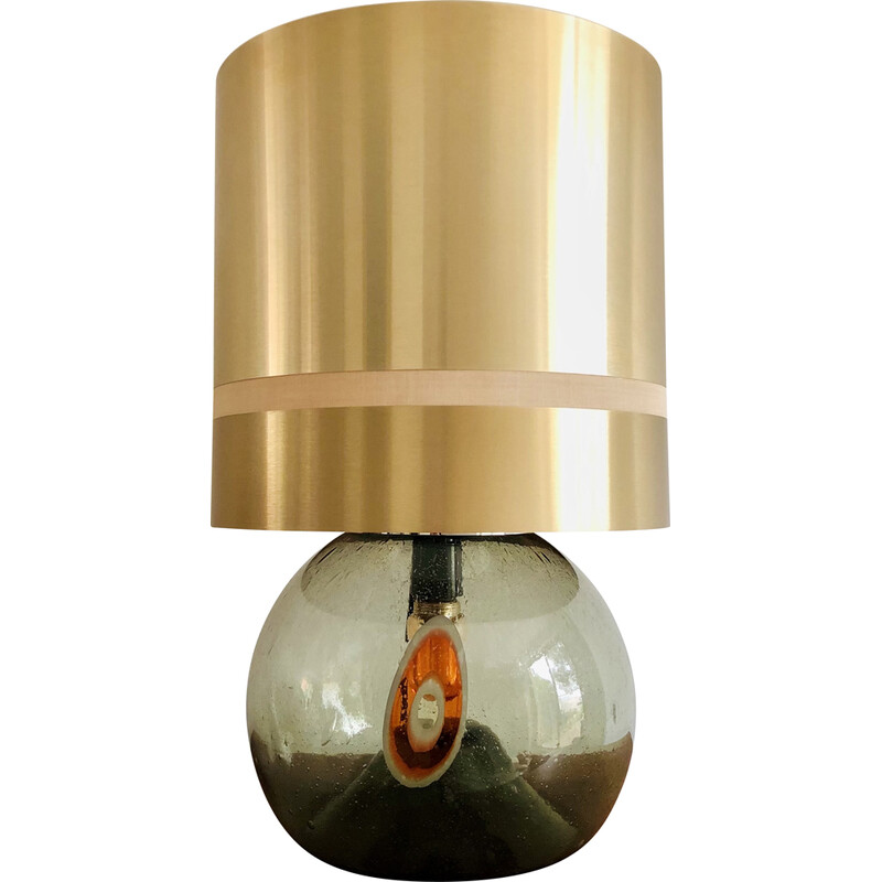 Vintage lamp met glazen voet, Italië 1970