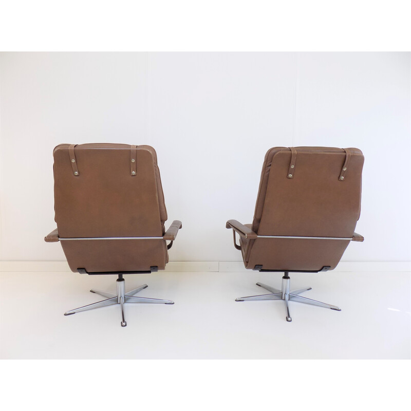 Pair of vintage leather armchairs by Goldsiegel, 1960s