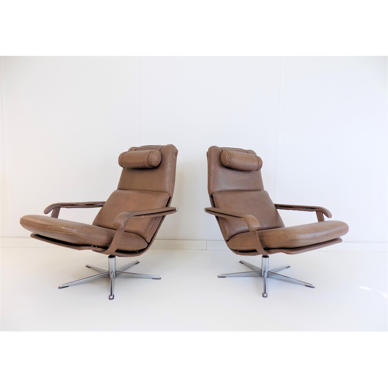 Paire de fauteuils vintage en cuir de Goldsiegel, 1960
